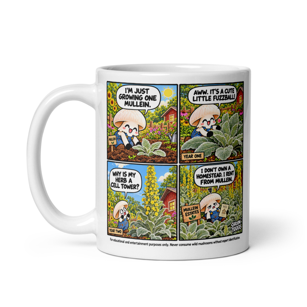 The Daily Spore: Growing Mullein | 11 oz Comic Coffee Mug