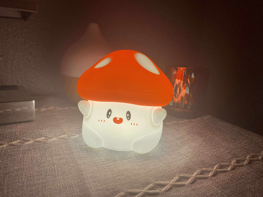 Cute huggable silicone mushroom lamp 