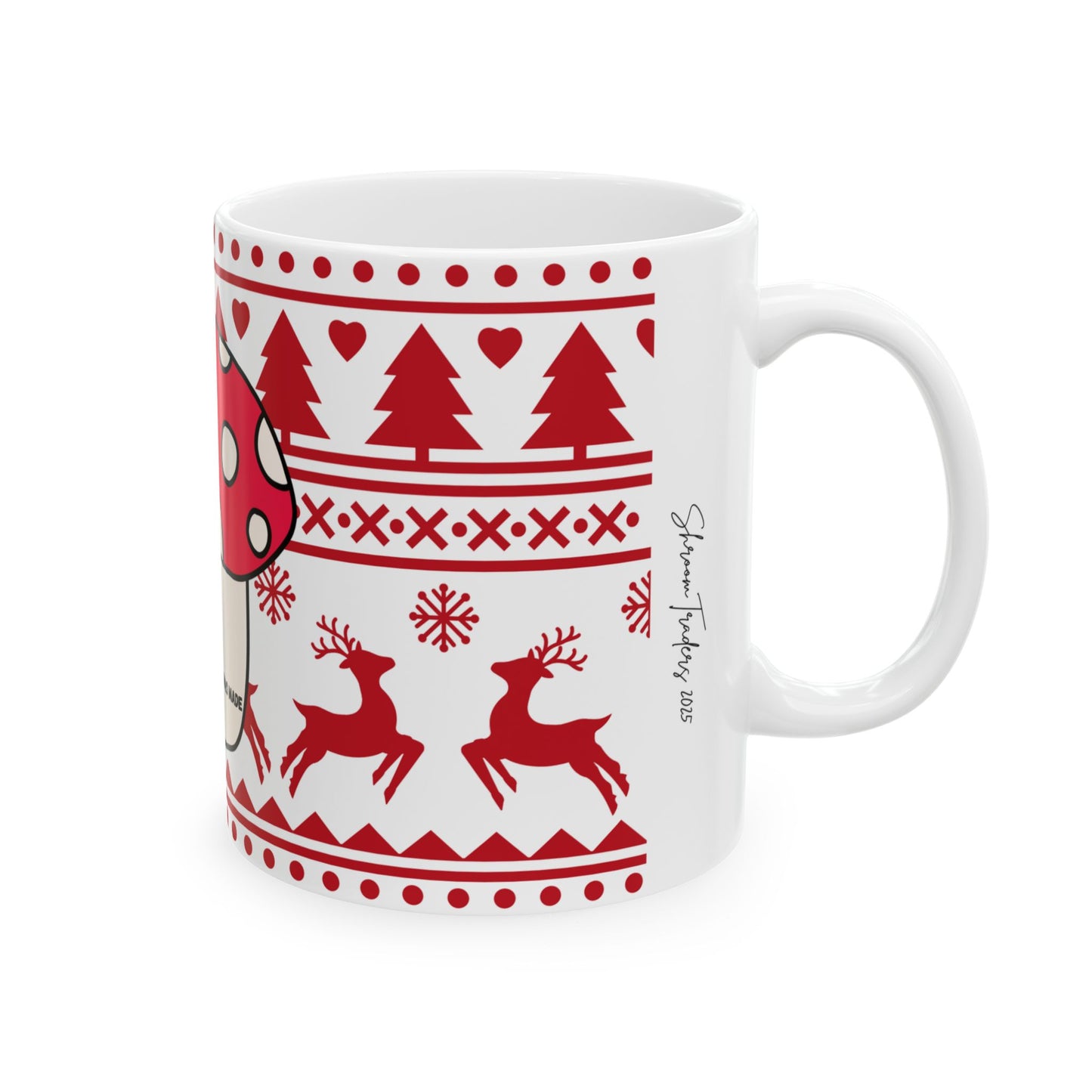 Shroom Traders Festive Mushroom Ceramic Mug - 'An Attempt Was Made' | Naughty or Nice Holiday Cup