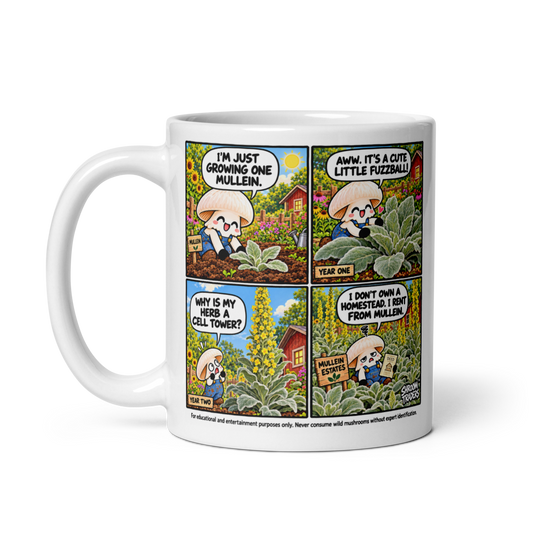The Daily Spore: Growing Mullein | 11 oz Comic Coffee Mug