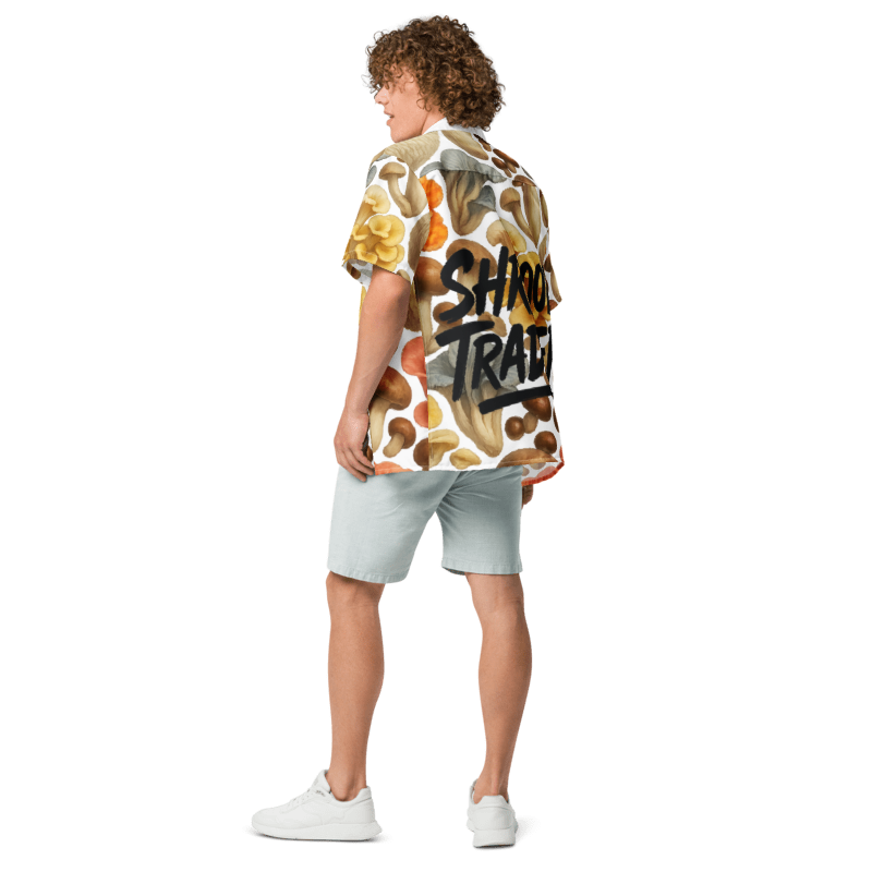 Gourmet Mushrooms All Over Unisex button up shirt by Shroom Traders